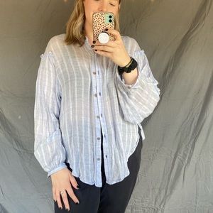 FREE PEOPLE Striped Flowy Top
